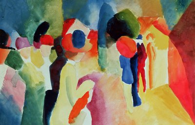 Woman with a Yellow Jacket, 1913 by August Macke